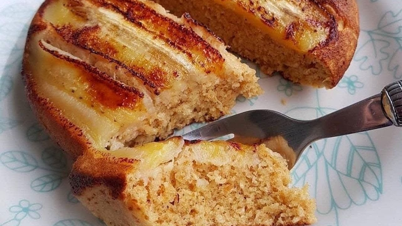 Pão de aveia com banana na frigideira sem trigo e açúcar