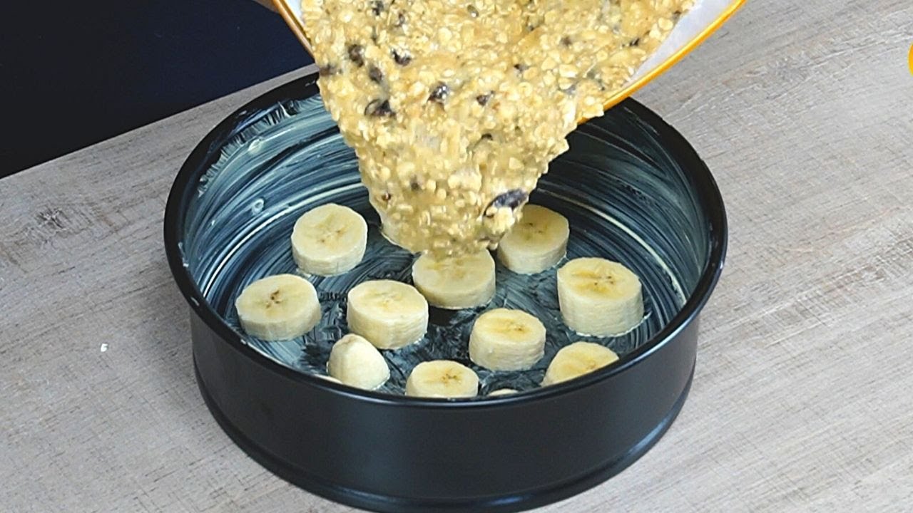 Bolo de banana com aveia FIT