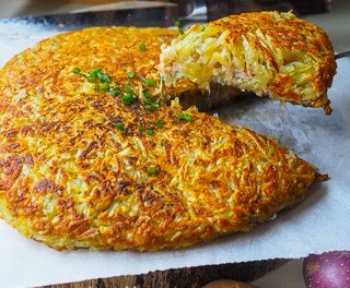 Batata Rosti com Batata Crua