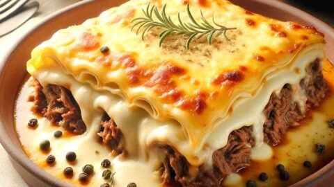 lasanha de carne moída com molho bechamel