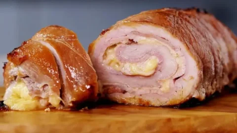 lombo de porco recheado assado no forno suculento