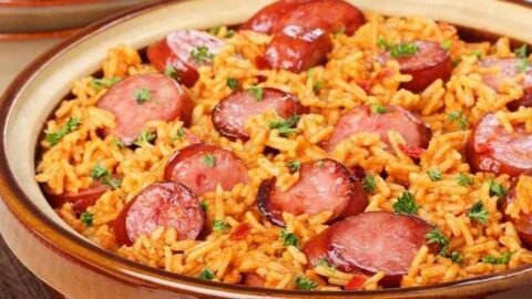 receita de arroz com linguiça calabresa e cenoura