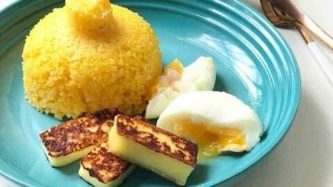 fazer cuscuz recheado cuscuz com queijo coalho