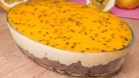 sobremesa de maracujá com chocolate