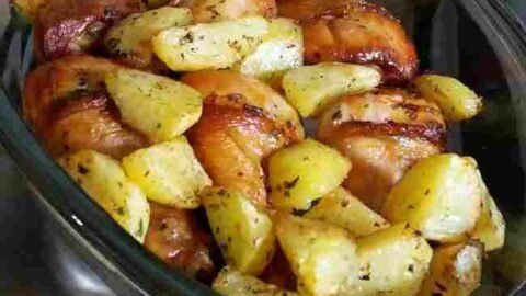 frango assado com batata