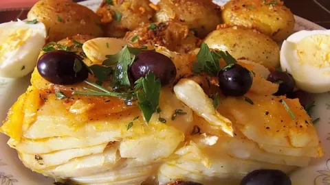 receita de bacalhau no forno com batatas