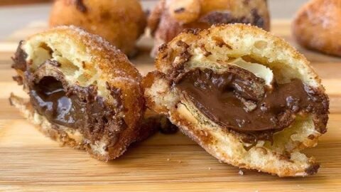 receita de bolinho de chuva recheado com brigadeiro