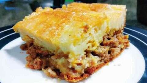 torta salgada de batata doce com carne moída