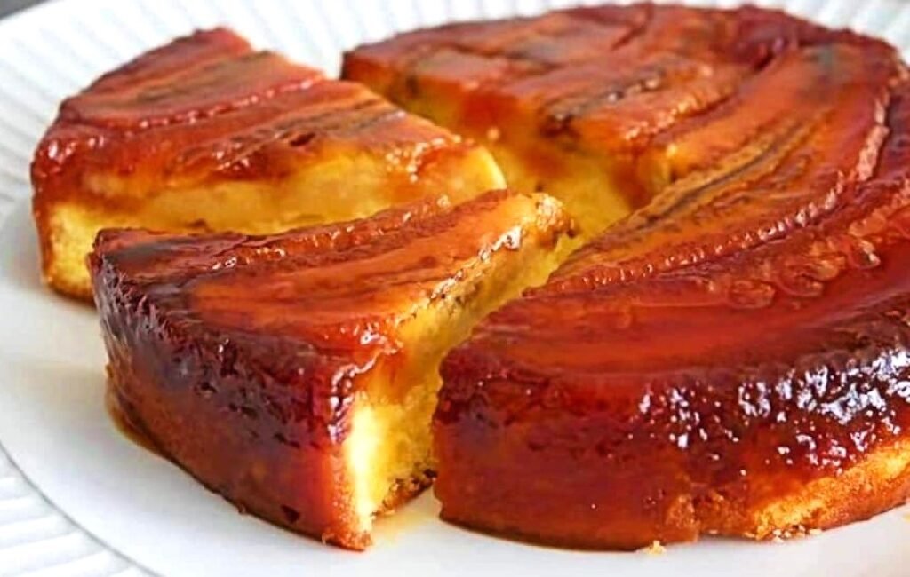 Receita de Bolo de Banana Caramelizada no Liquidificador