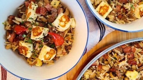 baiao de dois com carne de charque