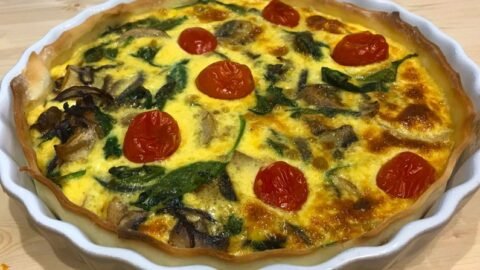 receita de quiche de legumes e cogumelos