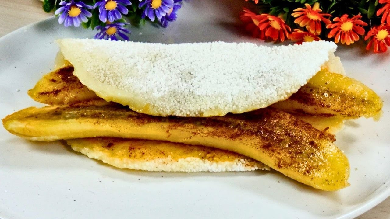 Tapioca de Banana com Queijo Coalho