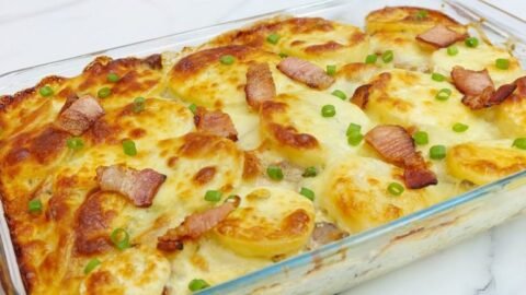 receita de batata gratinada com bacon