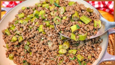 receita de quiabo com carne moída