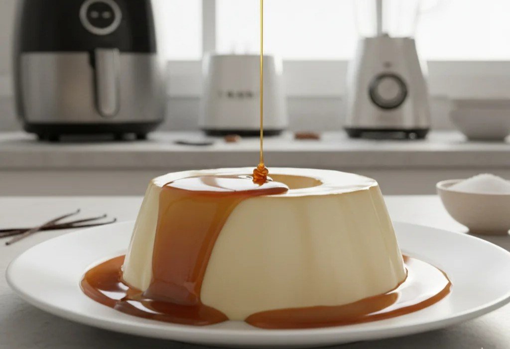 Pudim de Air Fryer sem açúcar, cremoso e delicioso