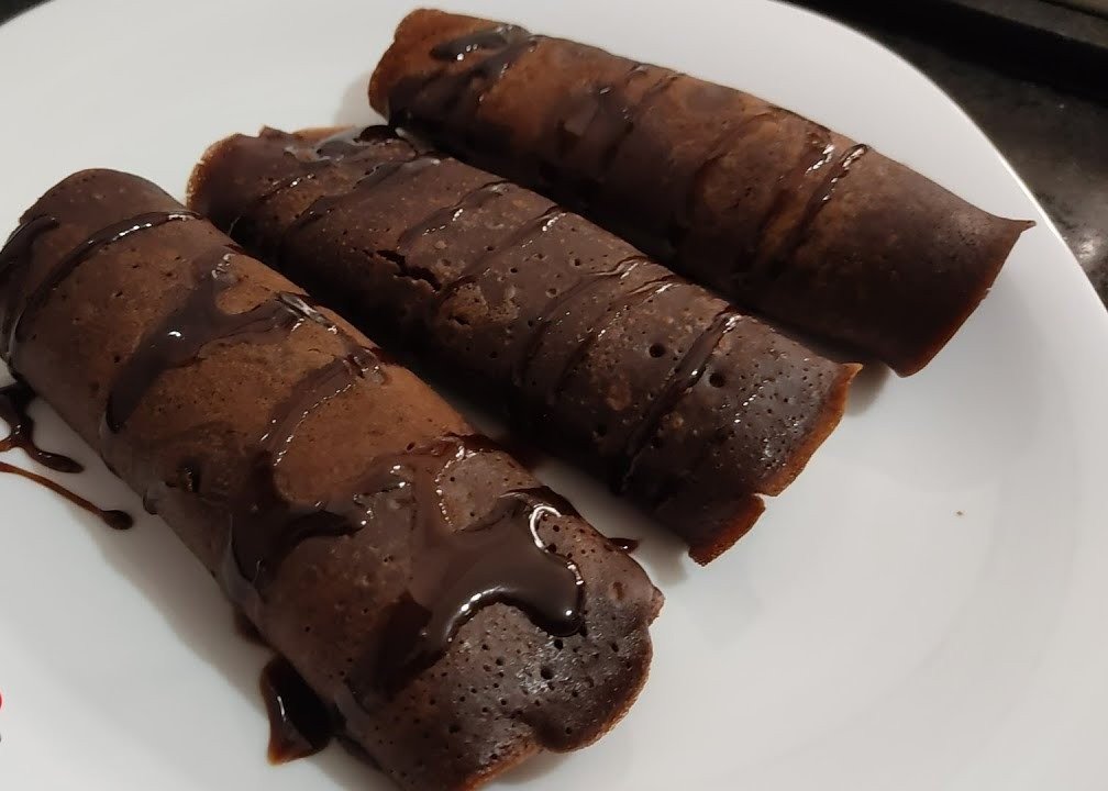 Panqueca de Chocolate pronta para servir