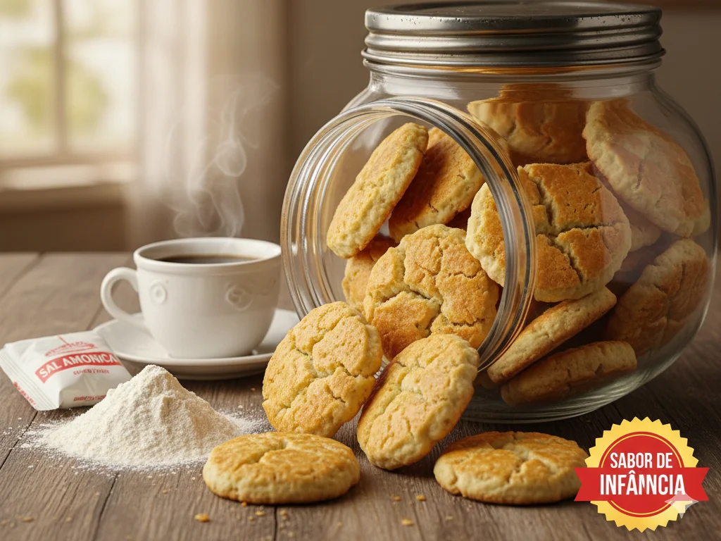 Bolacha Caseira com Sal Amoníaco Crocante e Tradicional