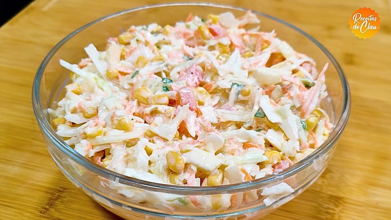 Salada de Repolho Crocante, cremosa e saudável para emagrecer