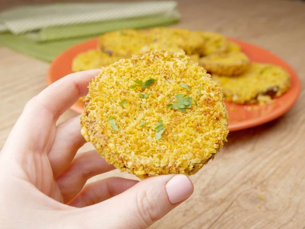 Berinjela Empanada com Farinha de Trigo Sem Ovo Vegana
